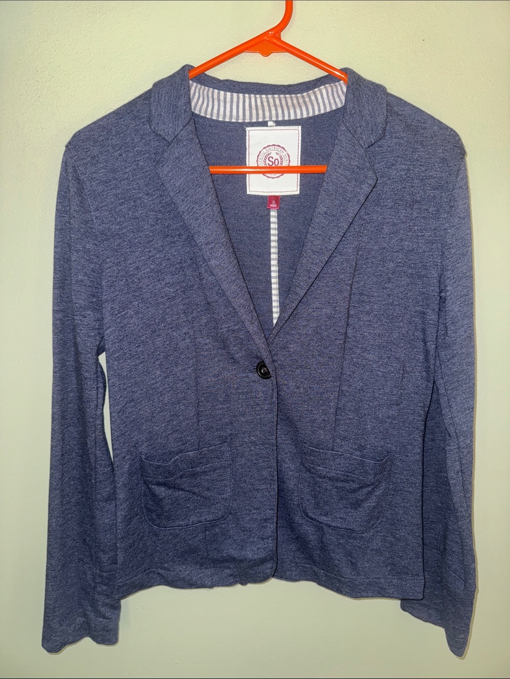 Women's Navy Blazer Jacket Casual Tailored Jacket - Size S